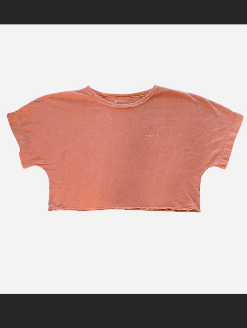 Roxy Cropped Boxy Tee in Coral Pink